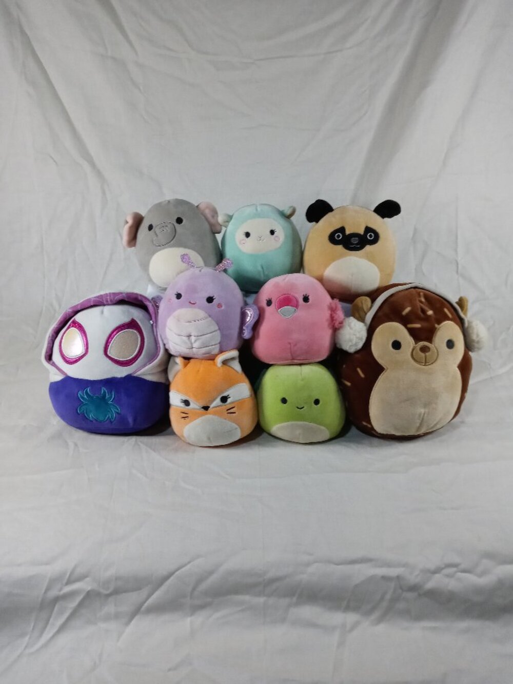 9 Huge Lot 2018 Squishmallow 5 inch & 8 inch Cute Plush Animals in Great Cond